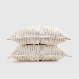 QUINCE Organic Cotton Channel Stitch Sham Set Standard Undyed 6783